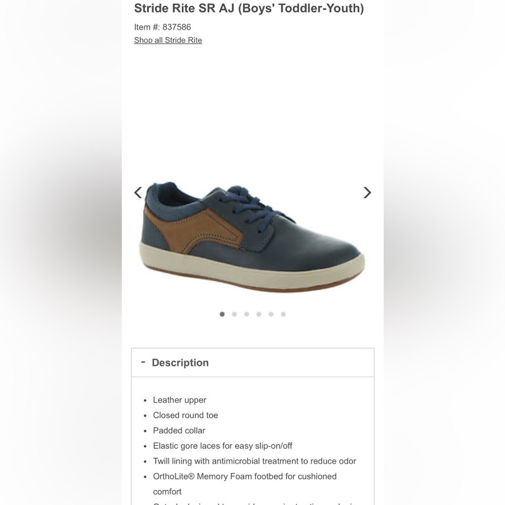 Stride Rite SR AJ Boys youth shoes size 3M